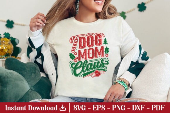 Dog Mom Claus SVG: A Festive Fit for Holiday Embroidery