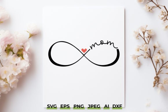 Infinite Mom Love SVG: A Minimalist Embroidery Design for Mother’s Day